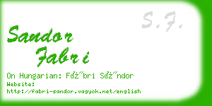 sandor fabri business card